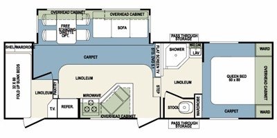 2008 Forest River Wildcat 27BH floorplan