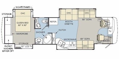 2008 Monaco Knight® 38PDQ floorplan