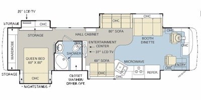 2008 Monaco Knight® 40SKQ floorplan