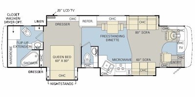 2008 Monaco Knight® 40DFT floorplan