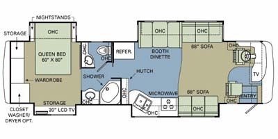 2008 Holiday Rambler Ambassador 38PDQ floorplan