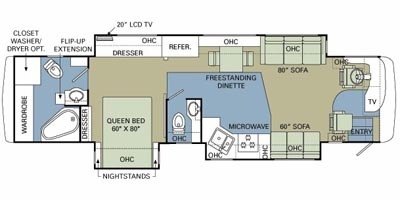 2008 Holiday Rambler Ambassador 40DFT floorplan