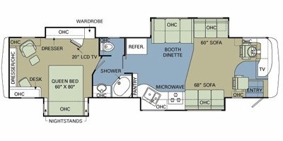 2008 Holiday Rambler Ambassador 40PLQ floorplan