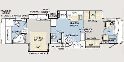 2008 Monaco Camelot™ 42DSQ floorplan