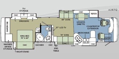 2008 Holiday Rambler Scepter® 42KFQ floorplan