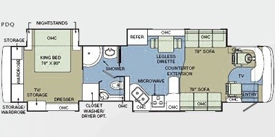 2008 Holiday Rambler Scepter® 42PDQ floorplan