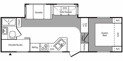 2008 Keystone Hornet 258BH floorplan