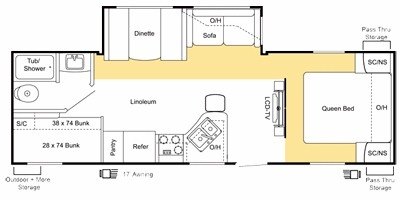 2008 Keystone Sprinter 264BHS floorplan