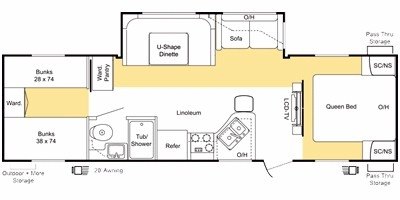 2008 Keystone Sprinter 299BHS floorplan