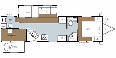 2008 Gulf Stream Canyon Trail Midprofile 32TBHS floorplan