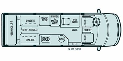 2008 Airstream Interstate 22 Rear Dinette floorplan