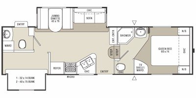 2008 Coachmen Chaparral Lite 298RBS floorplan