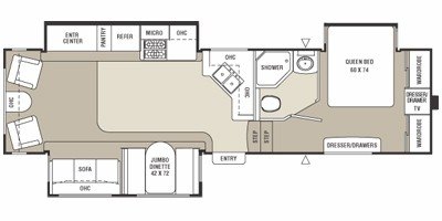 2008 Coachmen Chaparral Mid Profile 322RLTS floorplan