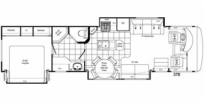 2008 Damon Motor Coach Challenger 378 floorplan