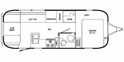 2008 Airstream Safari 25FB floorplan