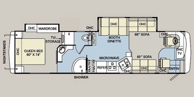 2008 Monaco Cayman® XL 38PBD floorplan