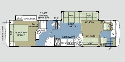 2008 Holiday Rambler Neptune® 38PBD floorplan