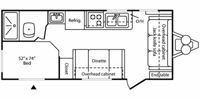 2008 Keystone Hideout 19FL floorplan