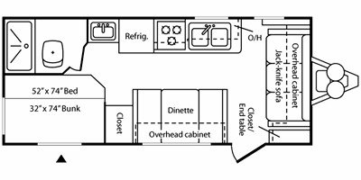 2008 Keystone Hideout 19FLB floorplan