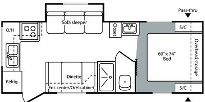 2008 Keystone Hideout 25FL floorplan