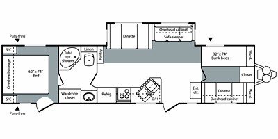 2008 Keystone Hideout 36BHS floorplan