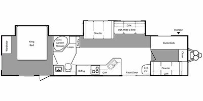 2008 Keystone Hideout 38BHDS floorplan