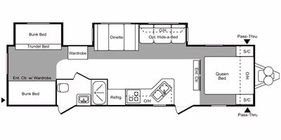 2008 Keystone Hornet 31RBDS floorplan