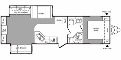 2008 Keystone Hornet 31RLDS floorplan