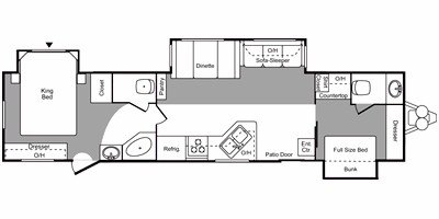 2008 Keystone Hornet Retreat 38KBTS floorplan