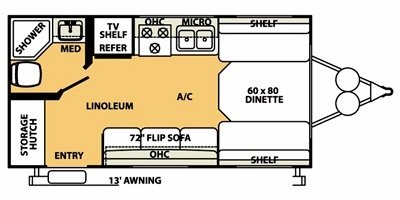 2008 Forest River Flagstaff Micro-Lite 18FD floorplan