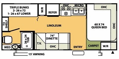 2008 Forest River Flagstaff Micro-Lite 23LB floorplan