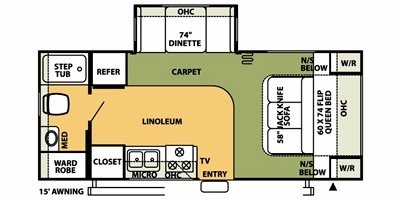 2008 Forest River Flagstaff Super-Lite 23FBS floorplan