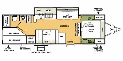 2008 Forest River Flagstaff Super-Lite 27BHSS floorplan