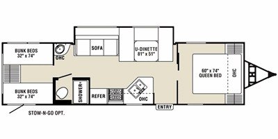 2008 Coachmen Captiva™ Ultra-Lite 291QBS floorplan