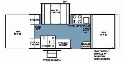 2008 Forest River Rockwood Freedom / LTD 232XRT floorplan