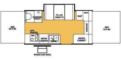 2008 Forest River Flagstaff High Wall Series HW27S-C floorplan