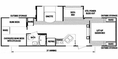 2008 Skyline Nomad Limited 297 North West floorplan