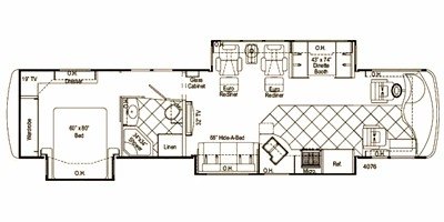 2008 Damon Motor Coach Tuscany 4076 floorplan