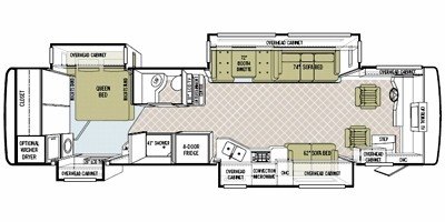 2008 Tiffin Motorhomes Phaeton 36 QSH floorplan