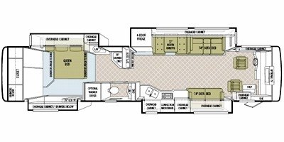 2008 Tiffin Motorhomes Phaeton 42 QRH floorplan