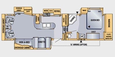 2008 Jayco Eagle 341 RLQS floorplan