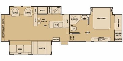 2008 Forest River Day Dreamer 34RETSD floorplan