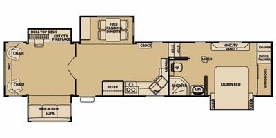 2008 Forest River Day Dreamer 40QSD floorplan