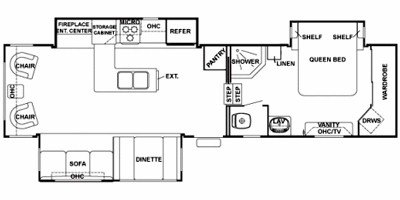 2008 Forest River Cedar Creek 32TK floorplan