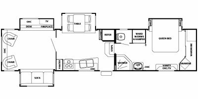 2008 Forest River Cedar Creek 37RDQS floorplan