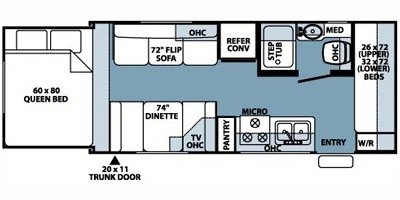 2008 Forest River Rockwood Roo 21RS floorplan