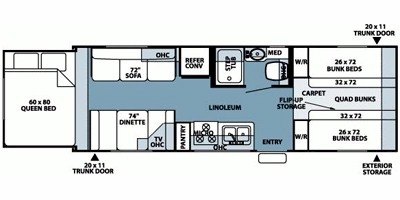 2008 Forest River Rockwood Roo 26RS floorplan