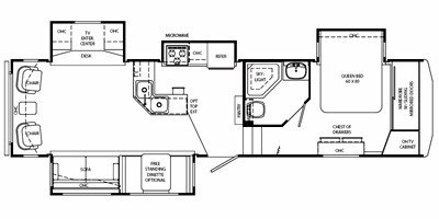 2008 Holiday Rambler Alumascape® 32CKQ floorplan