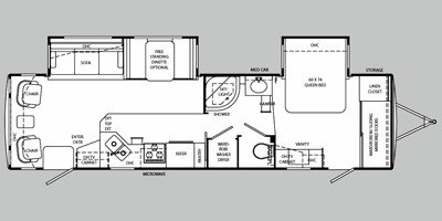 2008 Holiday Rambler Presidential Suite 34SKD floorplan