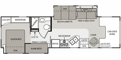 2008 Four Winds Dutchmen Kodiak 34H floorplan